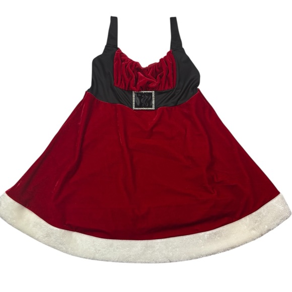 NWT Frederick's Red Velvet Naughty Mrs. Claus Santa Babydoll Dress | Size XL - Picture 3 of 7